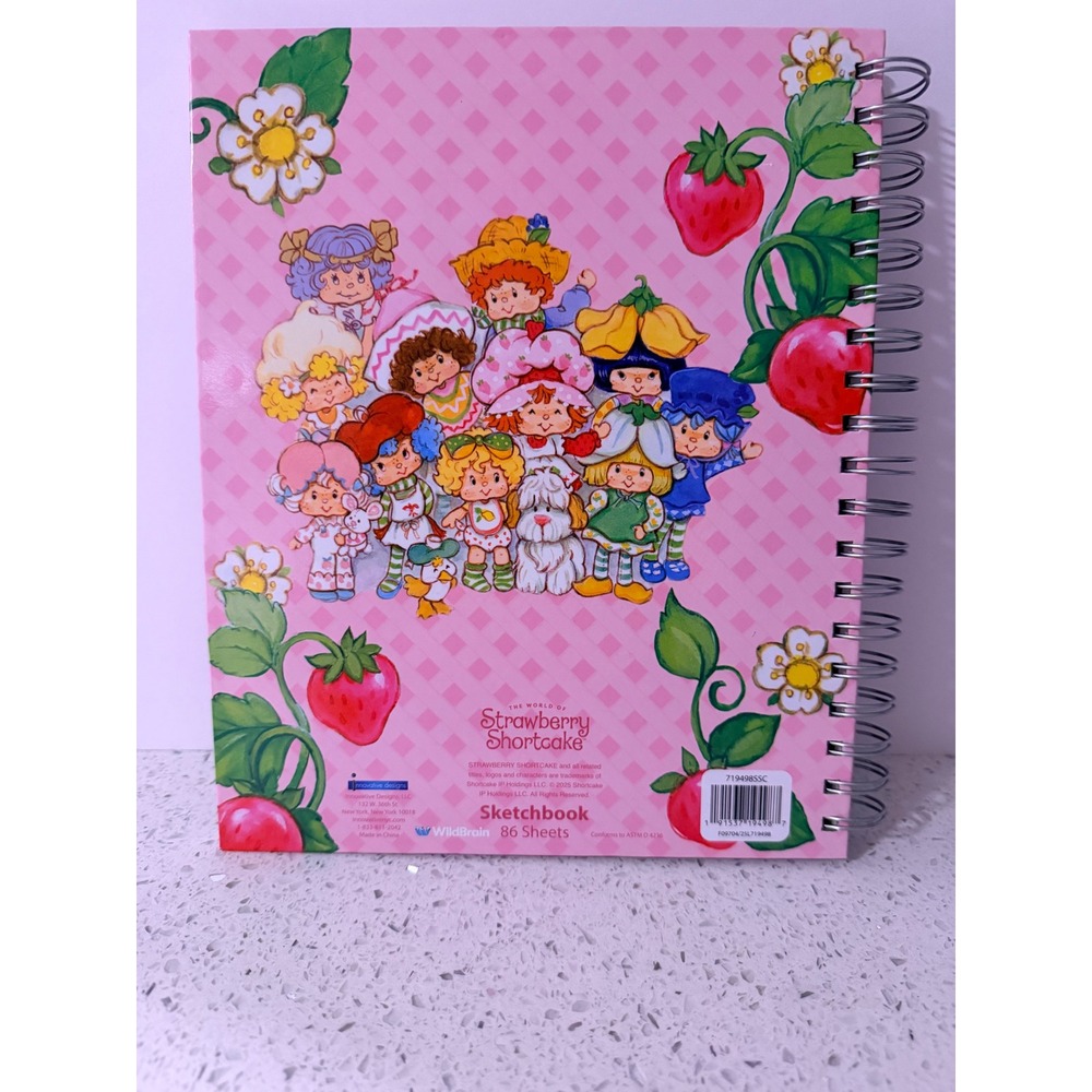 Strawberry Shortcake Sketchbook Set 5 Washable Markers 86 Sheets Pink Spiral - Picture 4 of 4